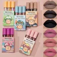 Cute Lipstick Set 3pcs/set Velvet Matte Waterproof Red Nude Black Lip Stick Tint Makeup Mini Lip Gloss Kit Plumping Lip Oil Set