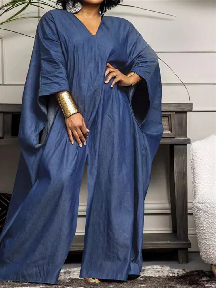 Wmstar Jumpsuit  Women Long Sleeve Bodysuit Wide Leg Elegant Fashion V Neck Wide Leg Rompers Wholesale Dropshipping New Style