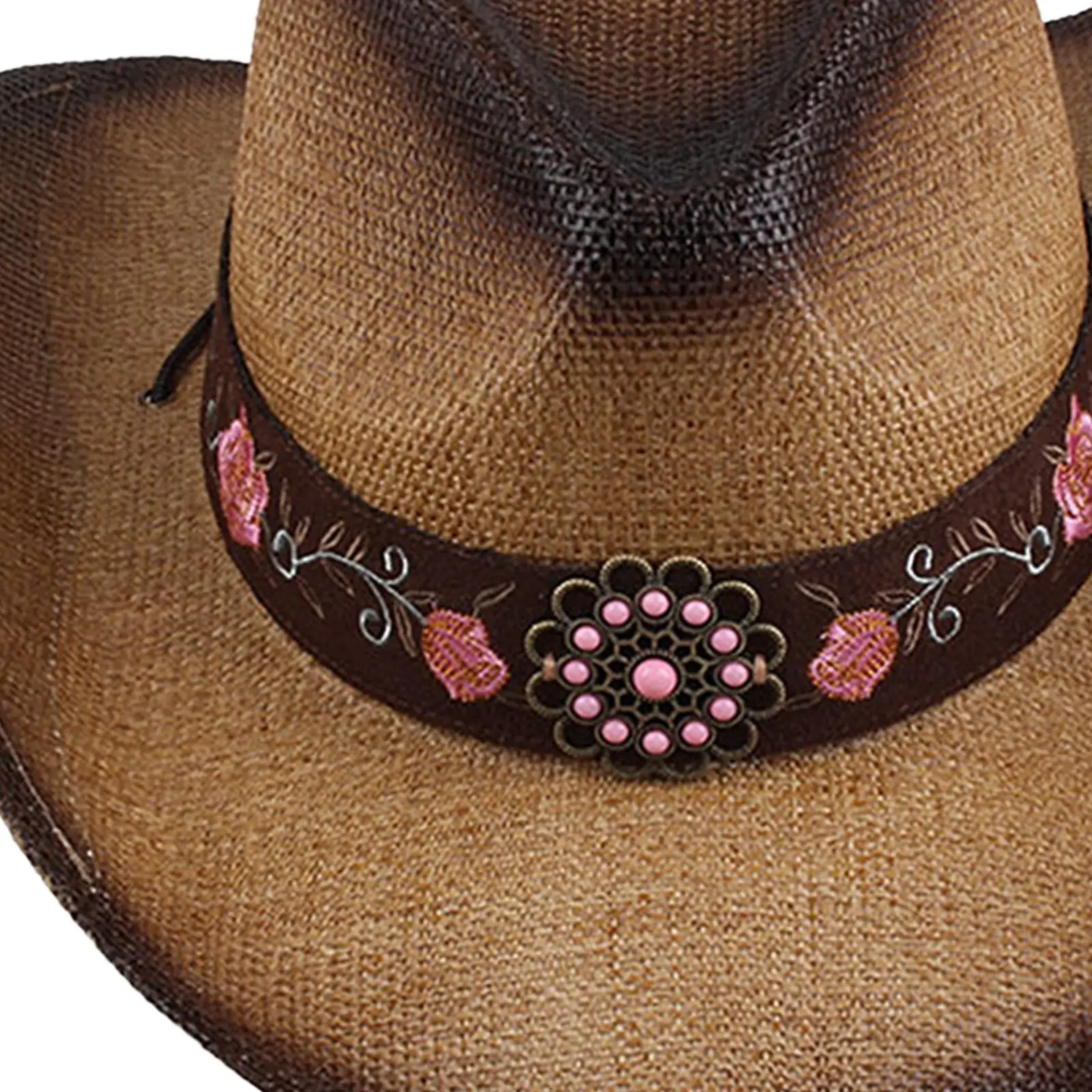 

Western Cowboy Hat Costume Jazz Top Hat Big Brim Camping Events Cowgirl Cap