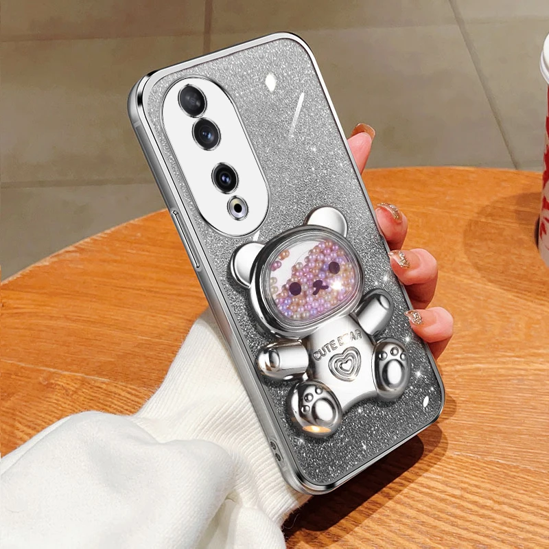 Honor90 Quicksand Bear support à paillettes coque de téléphone pour Huawei Honor 50 90 60 s 30 20 Lite housse de support Nova 10 11 Pro_voghion.com