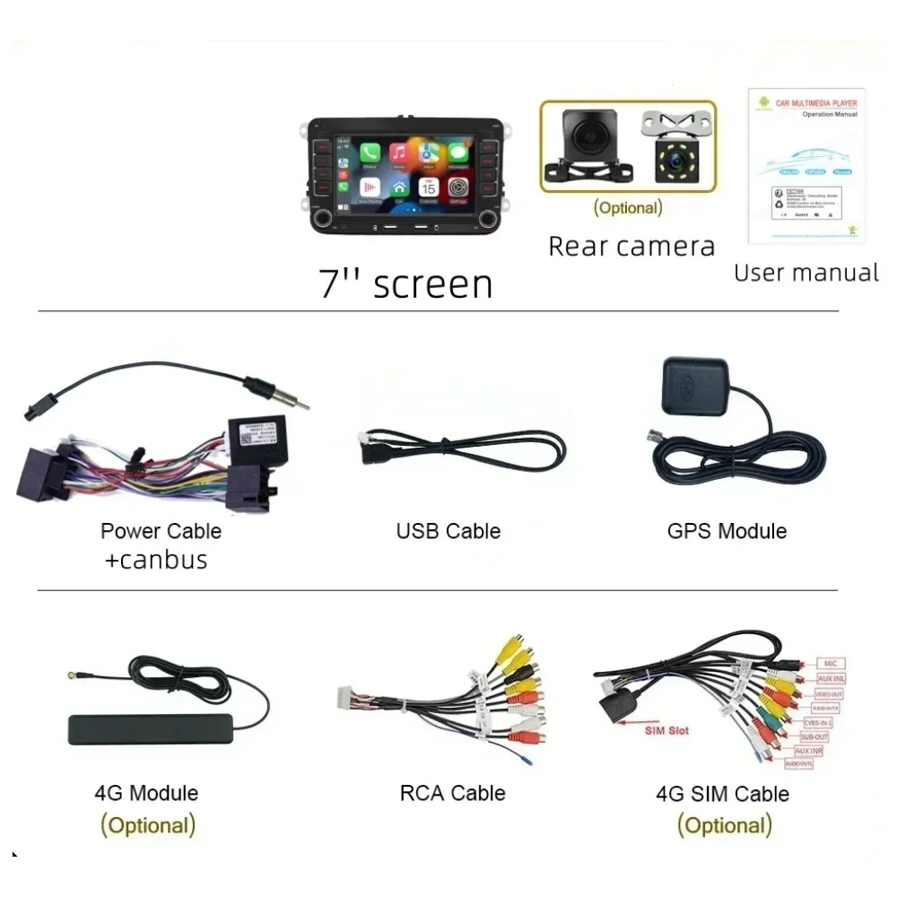 Radio de coche Android para Volkswagen Passat B6 B7 CC VW Golf 5 6 Polo 6R Jetta EOS Universal Multimedia inalámbrico Carplay navegación 6