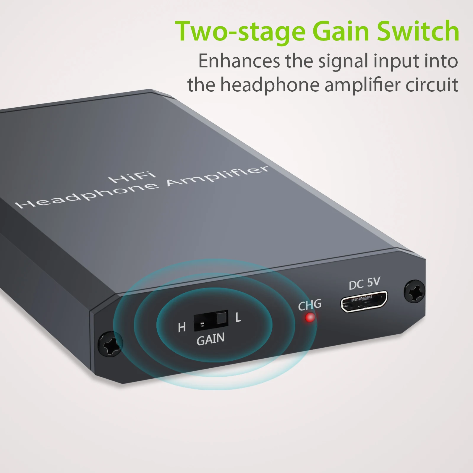 PROZOR 300&Omega; Headphone Amplifier HiFi Earphone Amplifier 3.5mm AUX Input Output Rechargeable Portable Amp for MP4 Mobile Phone