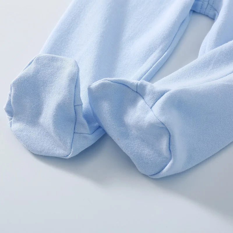 Infant Newborn Baby Boy Girls Pants 100% Cotton Pantihose Foot Binding Solid Color Trousers 0-12 Months 3