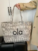 mat Canvas Tote Bag Women's Faion Casual Handbag op Bag Artistic Handheld Bag Briti Sle Soft oulder Bag