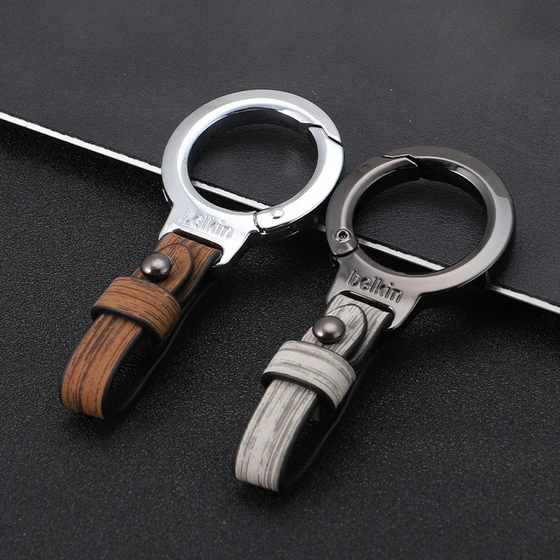 

Retro Vintage Top Layer Cowhide Keychain Blank Leather Car Logo Key Chains High-end Keyring for Men and Women Gift