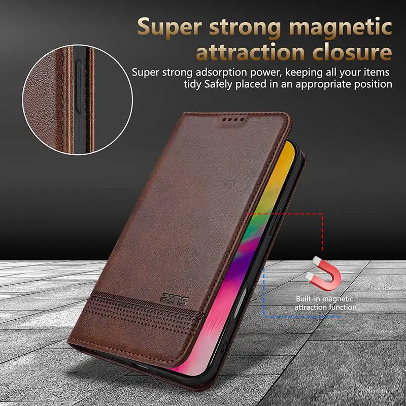 Leather Wallet Phone Cover - Luxurious Protection & Style