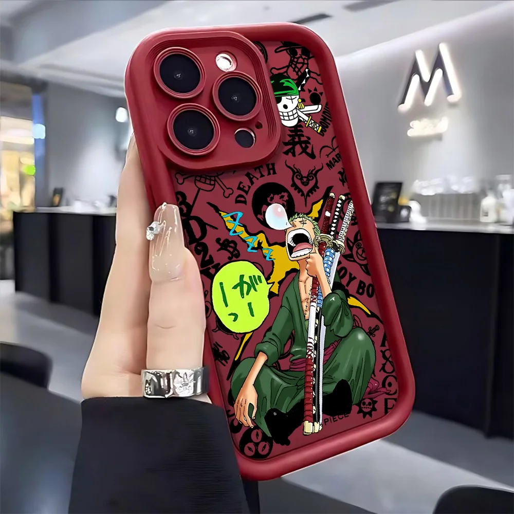 รูปสินค้า เคสโทรศัพท์ลายอนิเมะวันพีช ลูฟี่ โซโล ป้องกันด้านหลัง TPU นิ่ม