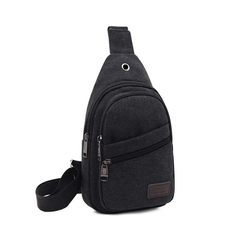 New Casual Canvas Men's Chest Bag Outdoor Sports Man Crossbody Bag Fashion Sling Bag Vintage Male Shoulder Bag