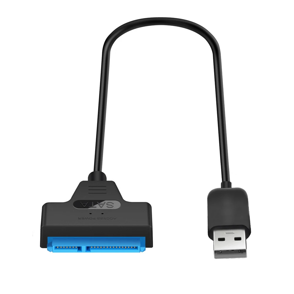 표준 USB 2.0-SATA 22 핀 케이블 어댑터, 구리 와이어 코어 및 ABS 컨버터, 2.5 인치 하드 디스크 호환