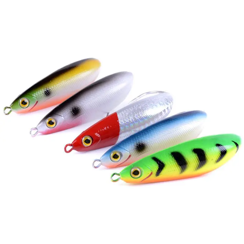 5 Pieces Rattling Minnow Spoon Fishing Lure 8.5cm 20g Freshwater Saltwater Weedless Crank Bait