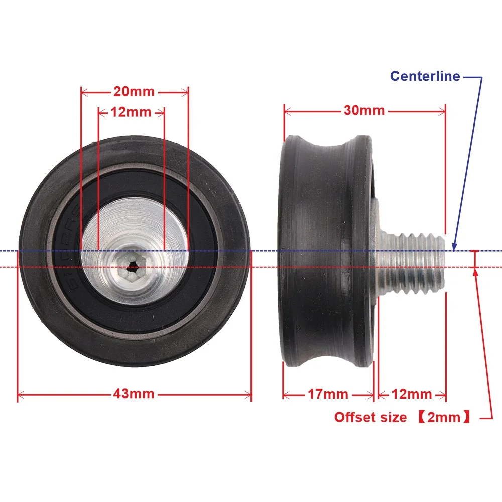 Elevator Parts 1PCS Elevator door positioning wheel diameter 43mm thickness 17mm Shaft diameter M12 eccentric wheel