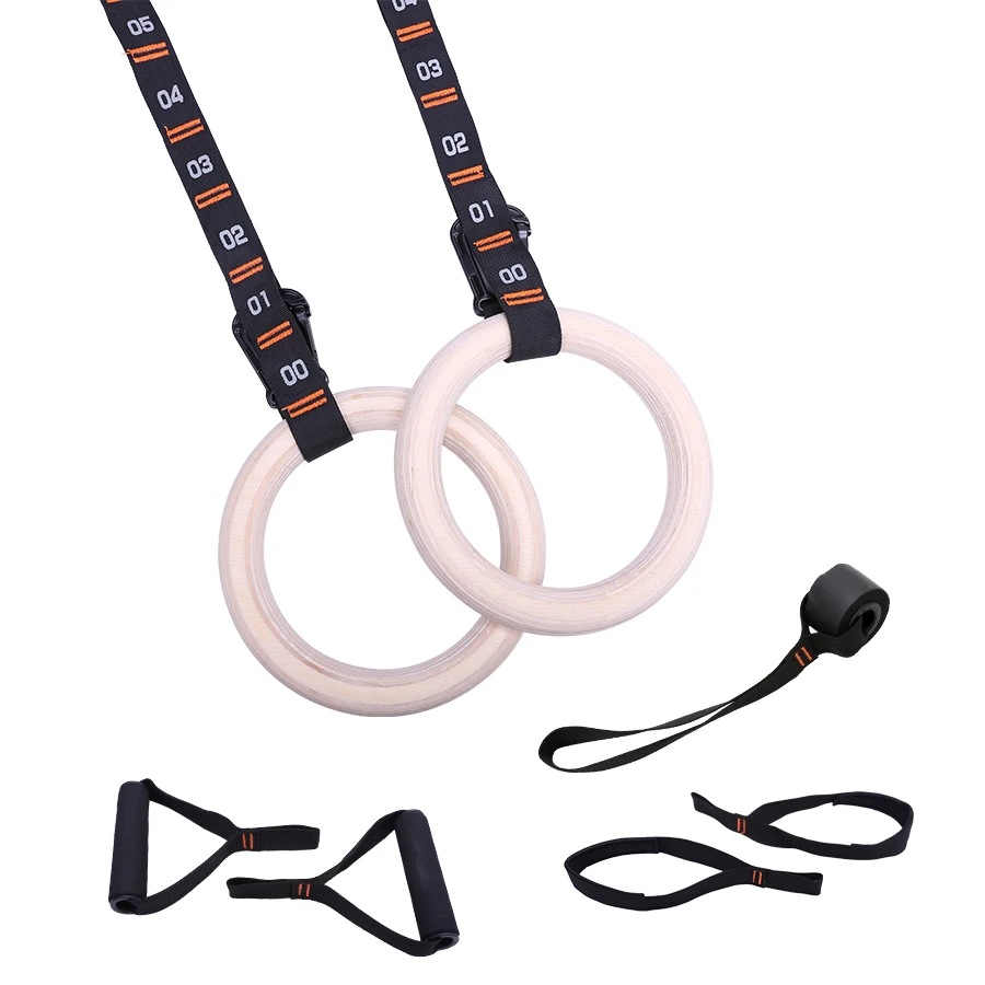 Indoor Gymnastics Fitness Rings Sports Rings Birch Set 1 set gymnastic rings