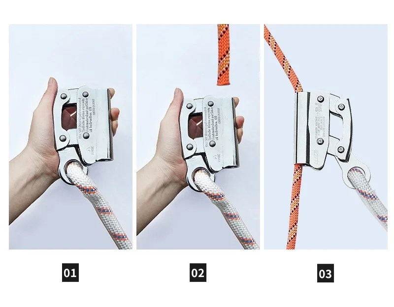 Outdoor-Greifer, der in Höhe arbeitet, Sicherheits-Rigging-Griff für 8–20 mm Seilsicherungsgeräte, automatische Anti-Fall-Schutzausrüstung, Überleben – Detail 4