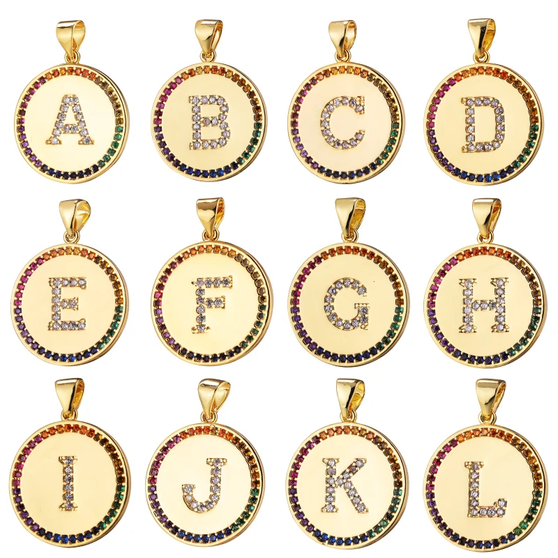 

Juya 18K Real Gold Plated Cubic Zirconia Alphabet Initial Letter Charms For Handmade Creative Custome Name Jewelry Making
