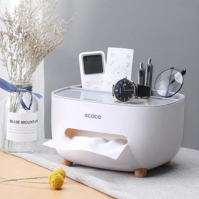 Newest Tissue Box Napkin Holder Remote Control Storage Desk Organizer Office Multifunctional Sundries Ontainer Storage Home Gift 2