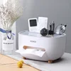 Newest Tissue Box Napkin Holder Remote Control Storage Desk Organizer Office Multifunctional Sundries Ontainer Storage Home Gift 2