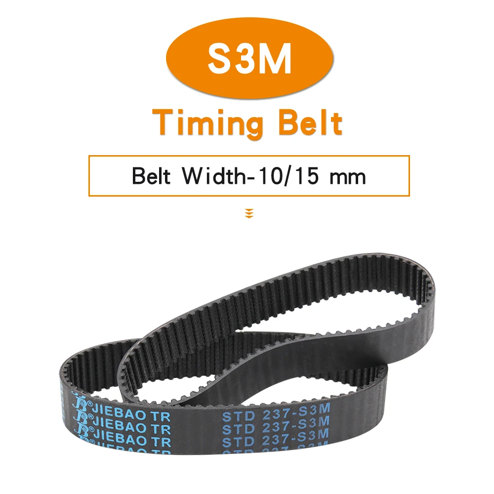 고무 벨트 S3M-213/219/222/225/228/231/234/237/240/246/249 3 M 합금 풀리 용 폐쇄 루프 전송 벨트 이빨 피치 3 mm