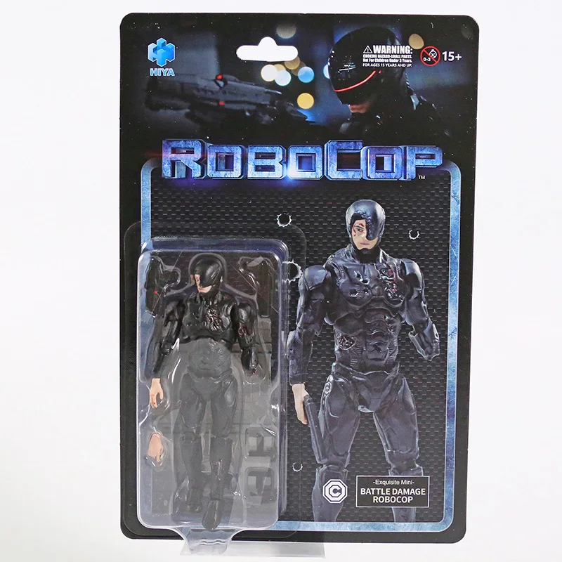 1:18 Hiya Toys Battle Damage Robocop 2014 Black Soldier Figure