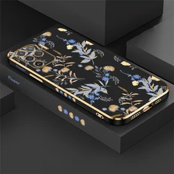 Custodia per telefono shockproof con foglie da giardino romantico