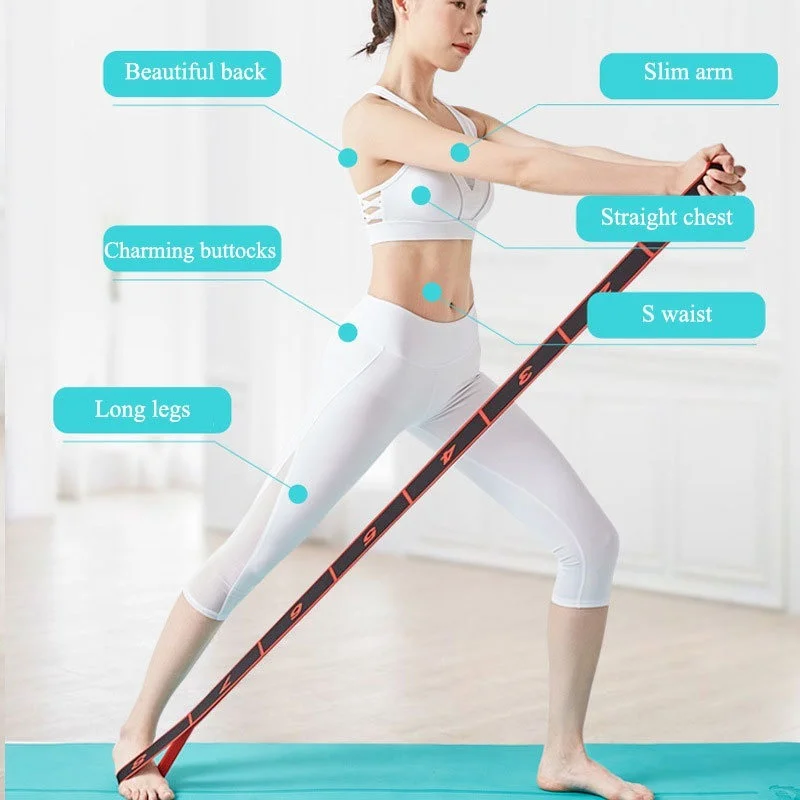 Dance Yoga Elastic Bands Auxiliary Stretching Belt Adult Latin Training Bands Latex Pilates Fitness Exercise Resistance Band resistance bands,pull up assistance bands,resistance band,resistance strap,yoga stretch strap