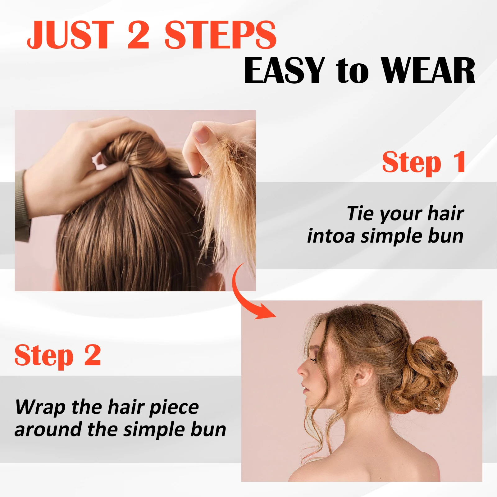 Black Human Hair Messy Hair Bun Curly Chignon Extensions With Rubber Band 100% Human Messy Bun Piece for Women