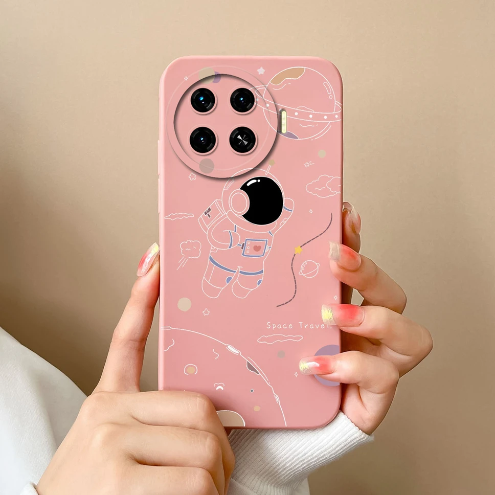 Cute Astronaut Soft Liquid Silicone Phone Case Cover