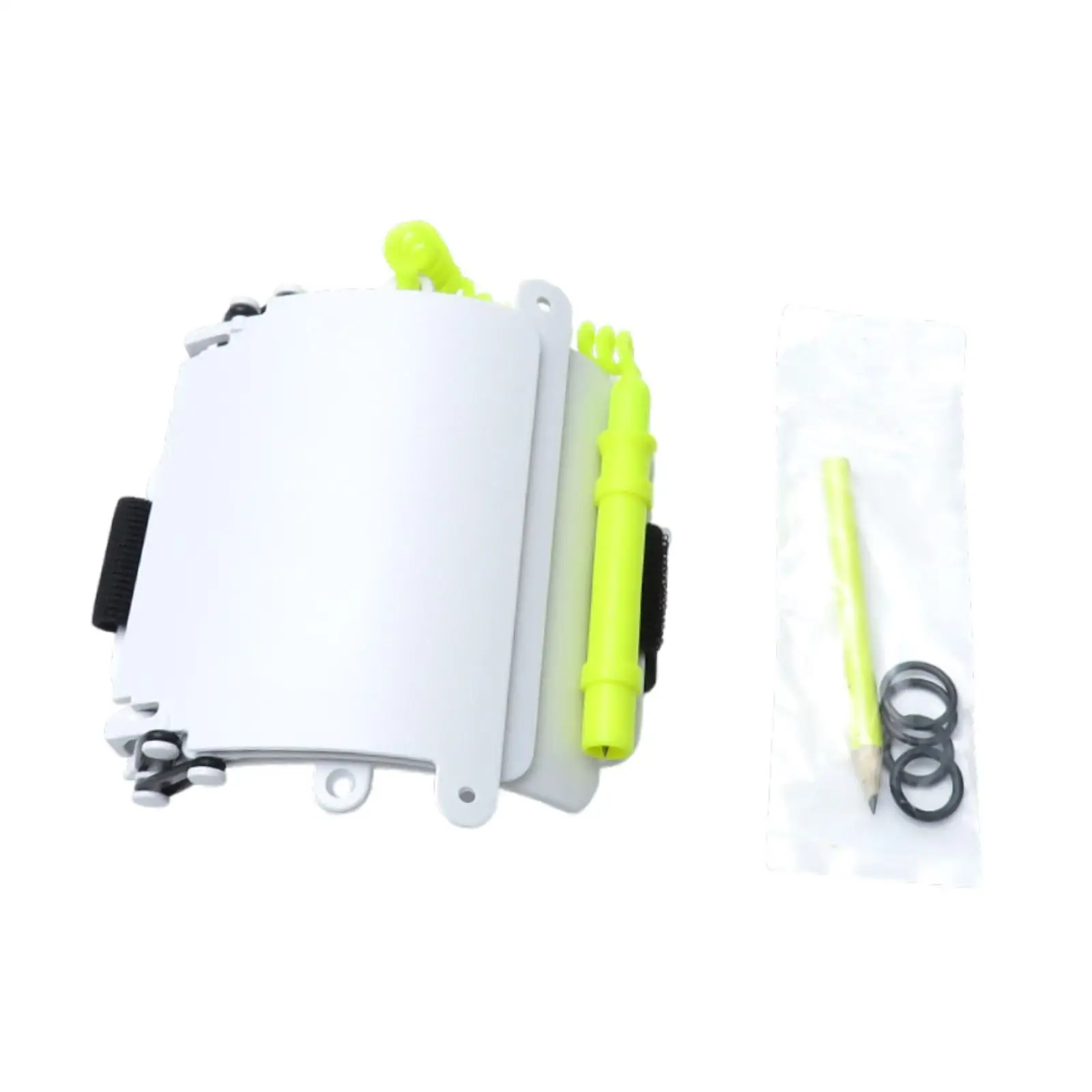 Scuba Diving Writing Slate Writing Sheets with 4 O Rings Diving Supplies Premium Notebook Dive Wrist Slate with Pencil