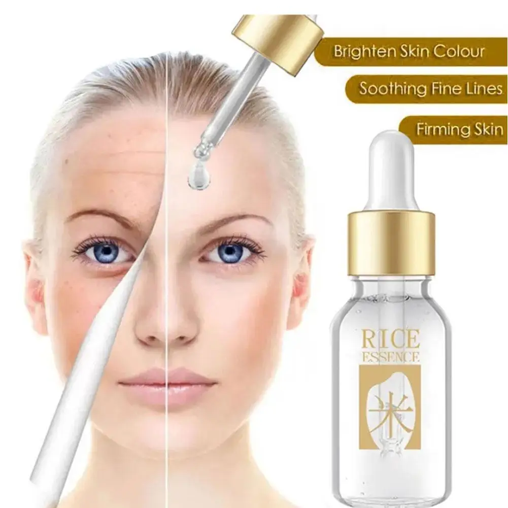 

15ml White Rice Face Serum Liquid Essence Shrink Pore Nourishing Essence Skin Care Facial Moisturizing Essence Whitening B5Y7