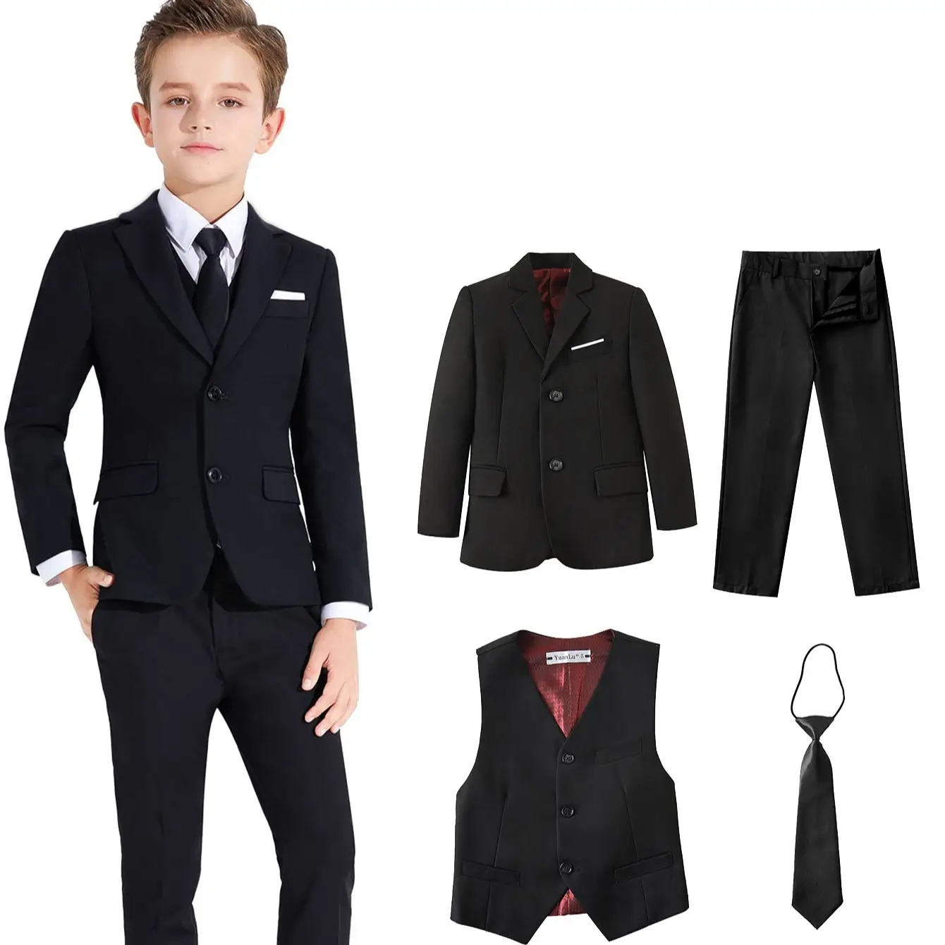 ETHAN Boys' Suits Slim Fit 5 Pieces Boys Formal Suit Set For Wedding Suit Ring Bearer Suit Light Grey 4y 86961866 89d1 4850 Ae88 86abe7e0dfb0.aaa646a82bdaa3b052463775cf7ef00a