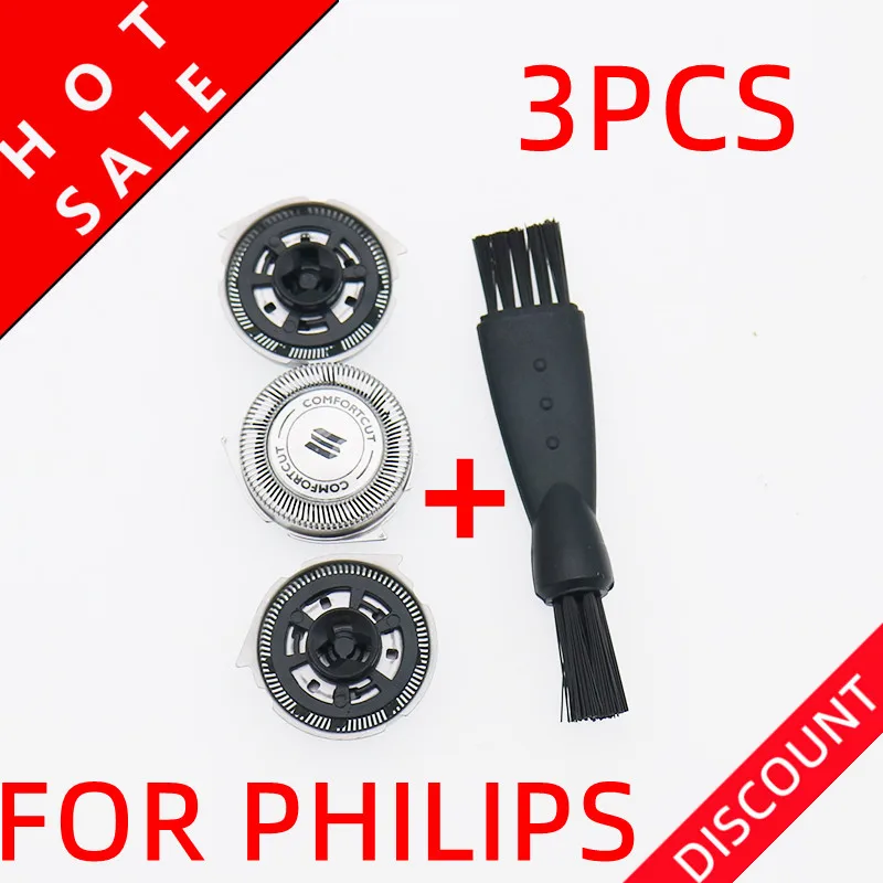 3pcs Shaver Razor Blades Heads Replacement Shaving For Philips PT715 PT725 PT720 HQ600 PT720  PT725 AT890 PT710 hq8505 15v 5 4w eu wall plug ac power adapter charger for philips electric shaver pt710 pt715 pt725 pt720 pt728 s560 s9711