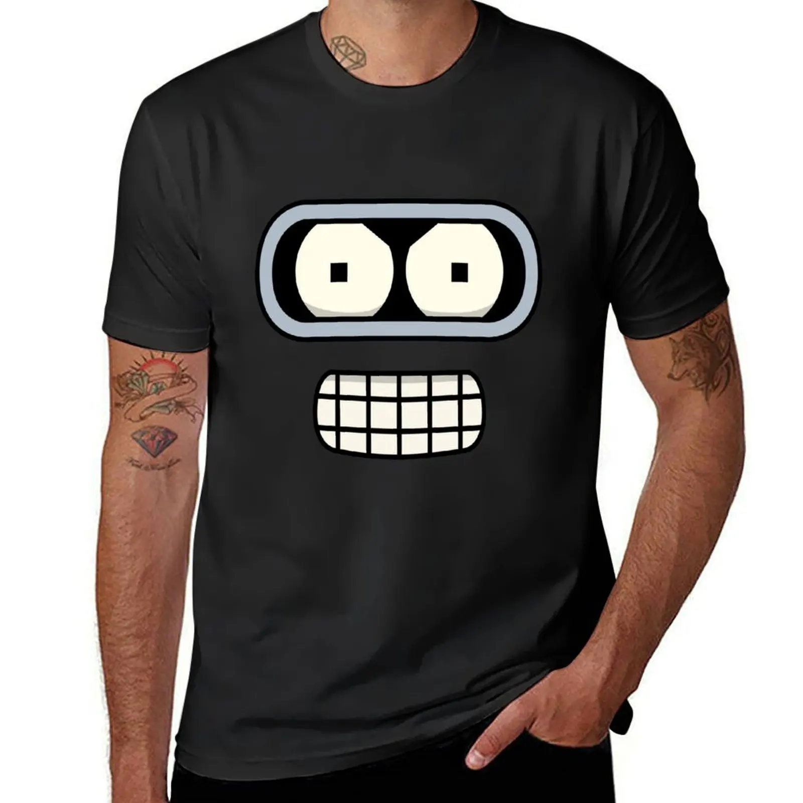 

Bender's Face T-Shirt kawaii clothes anime clothes quick drying heavyweights funny t shirts for men