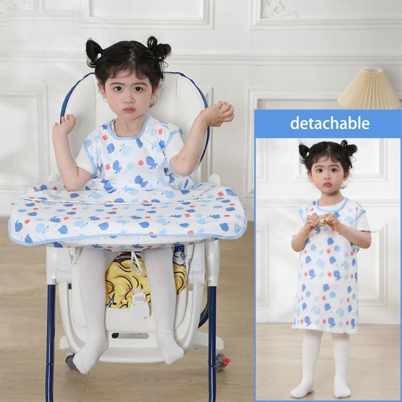 Baby Coveralls Feeding Bib Child Food Bib Dining Chair Cover Toddler Drawing Waterproof Sleeveless Boy Girl A2UB baby bib feeding bib cotton bib set cotton bib