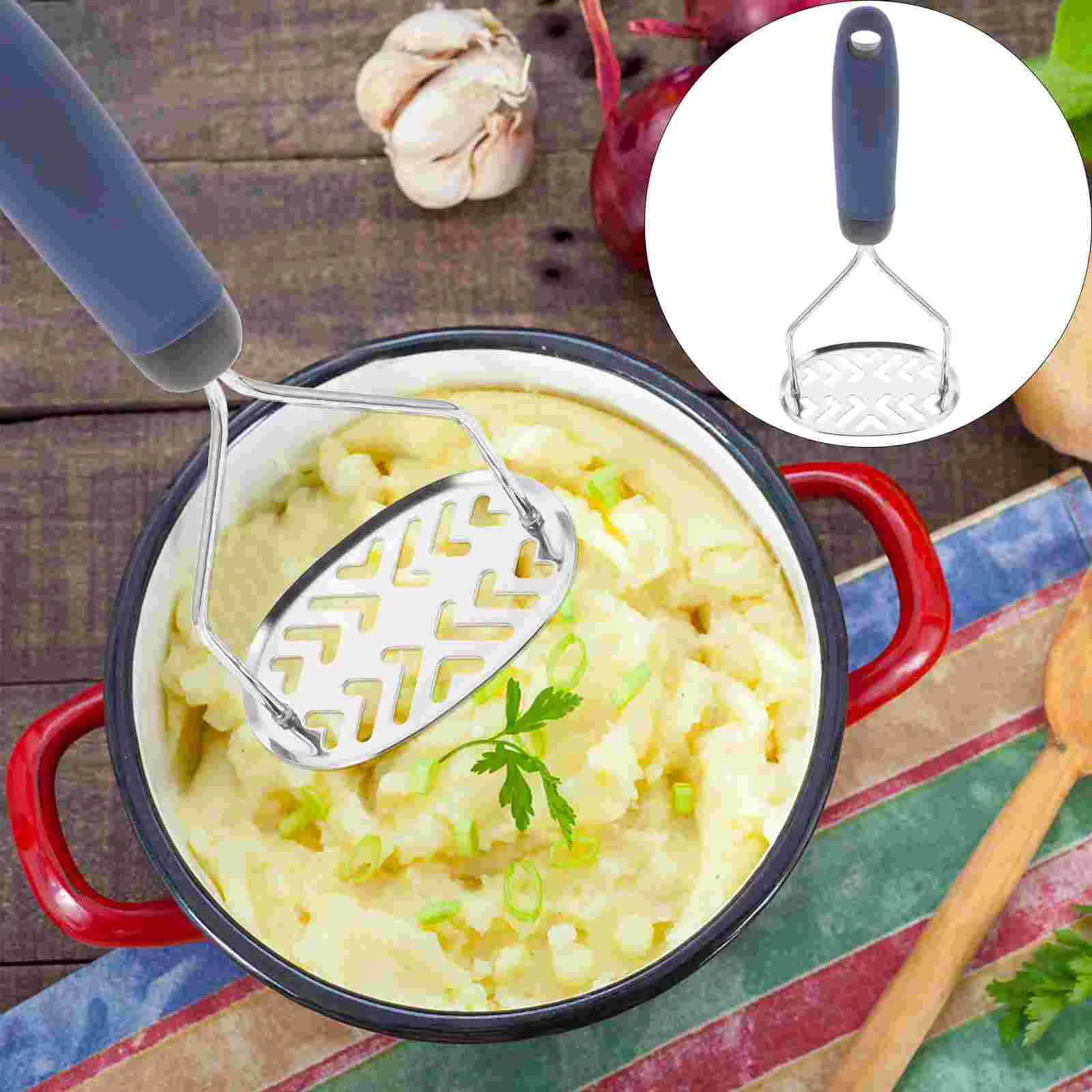 

1Pc Stainless Steel Potato Masher Manual Mud Press Tool Thickening Potato Ricer