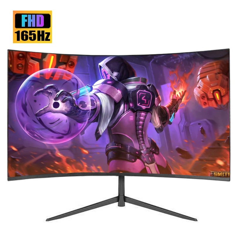 Monitor Da Gioco Curvo Da 24 Pollici 1K 165Hz 144Hz 1Ms Va Fhd Display Desktop 300Cd/M² Per Pc Monitor Gamer Altoparlante Integrato Dp