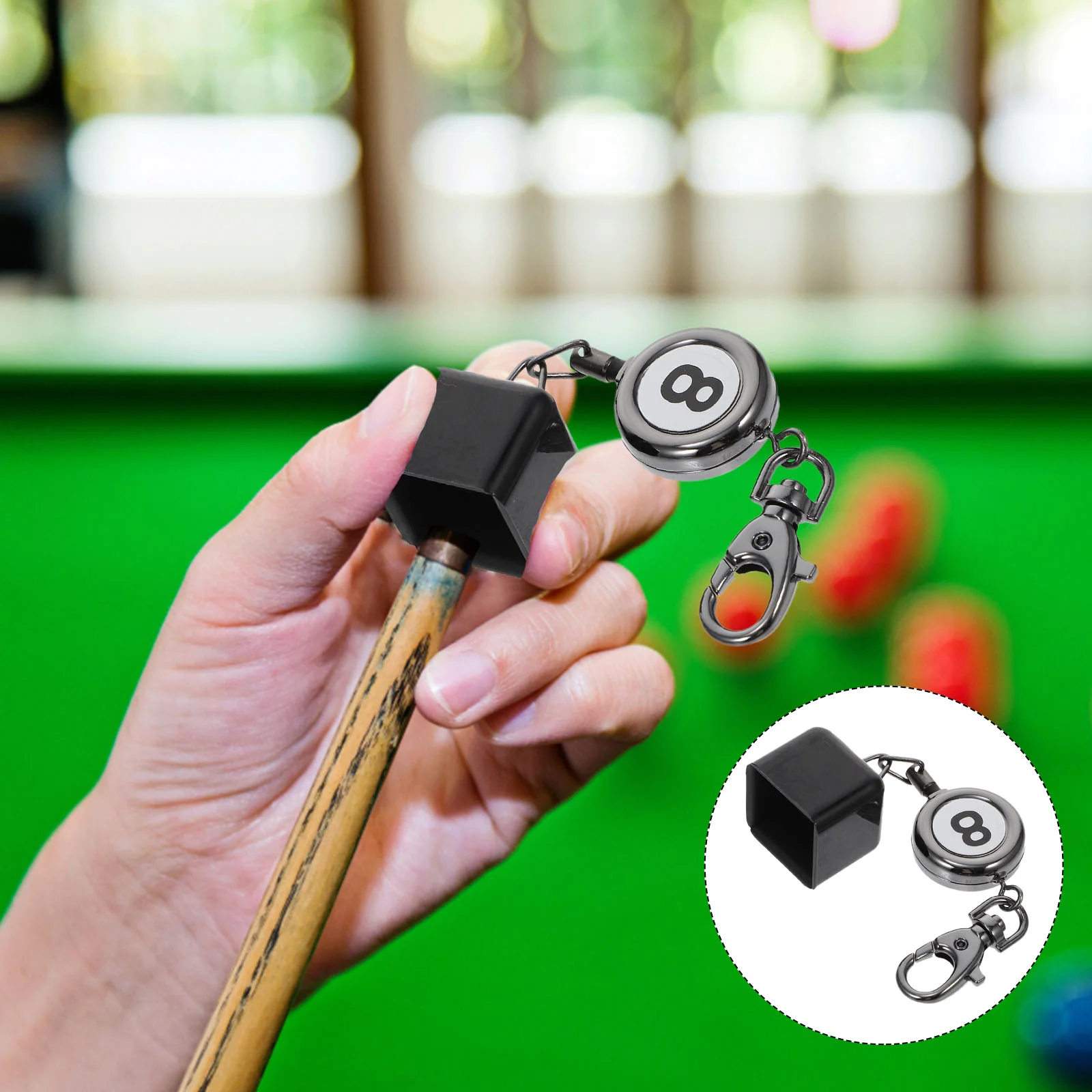 Durable Aluminum Plastic Billiard Supply Pool Chalk Holder Snooker Chalk Pocket Keychain Standard Fit Protector For
