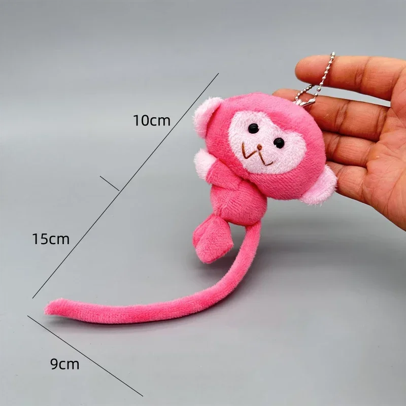 Charming Long Tailed Monkey Plush Keychain - Cute DIY Doll Pendant and Backpack Accessory