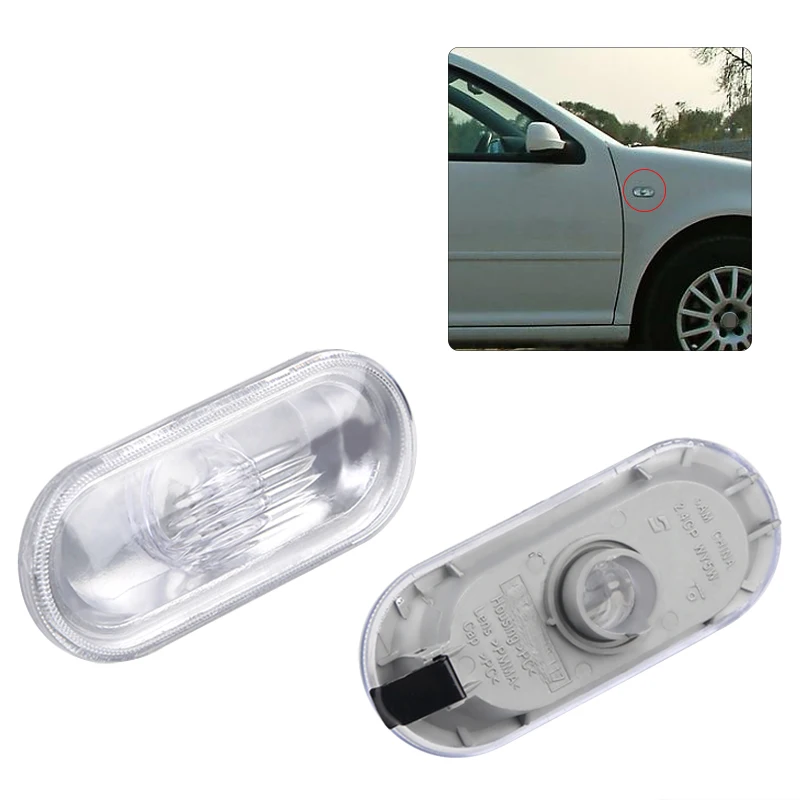 2Pcs Car Side Marker Turn Signal Warning Light Black Lamp Cover for VW Golf Jetta Bora MK4 1998-2004 Side Marker Lamp Cover