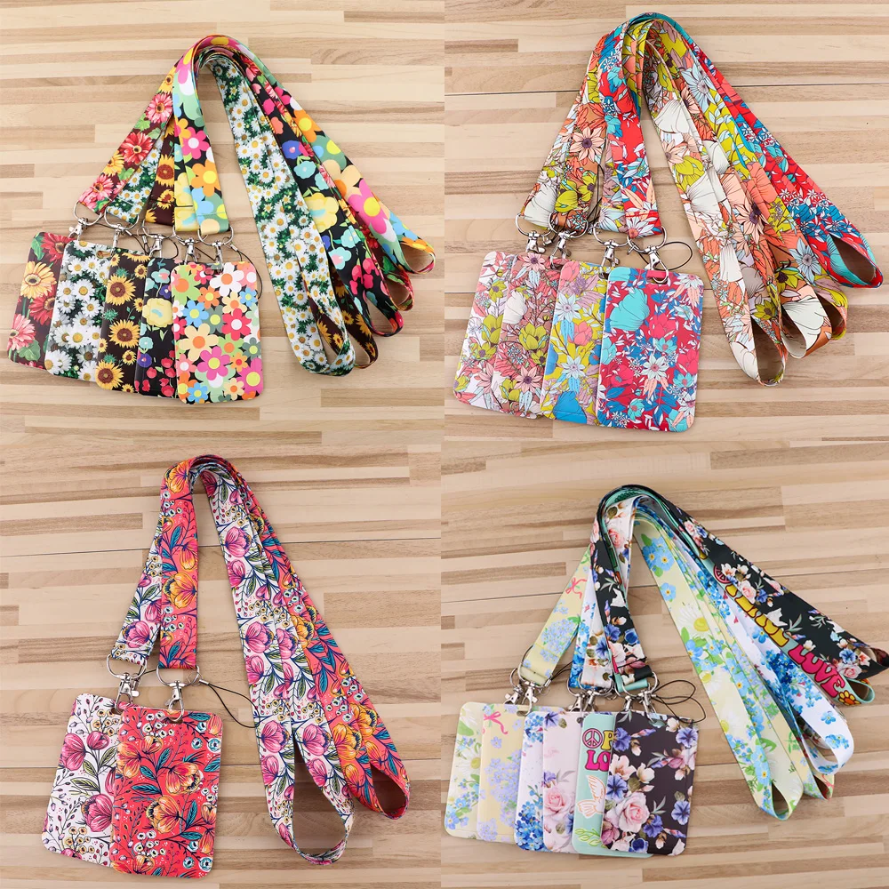 Fashion Flowers Series Neck Strap Lanyard Keys ID Card Gym Mobile Phone Straps USB Badge Holder DIY Hang Rope Jewelry