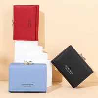 Fashionable Women Short Wallet Cute Casual Japanese Student Wallet Korean Version Simple Triple Fold Large Capacity Zero Wallets 2