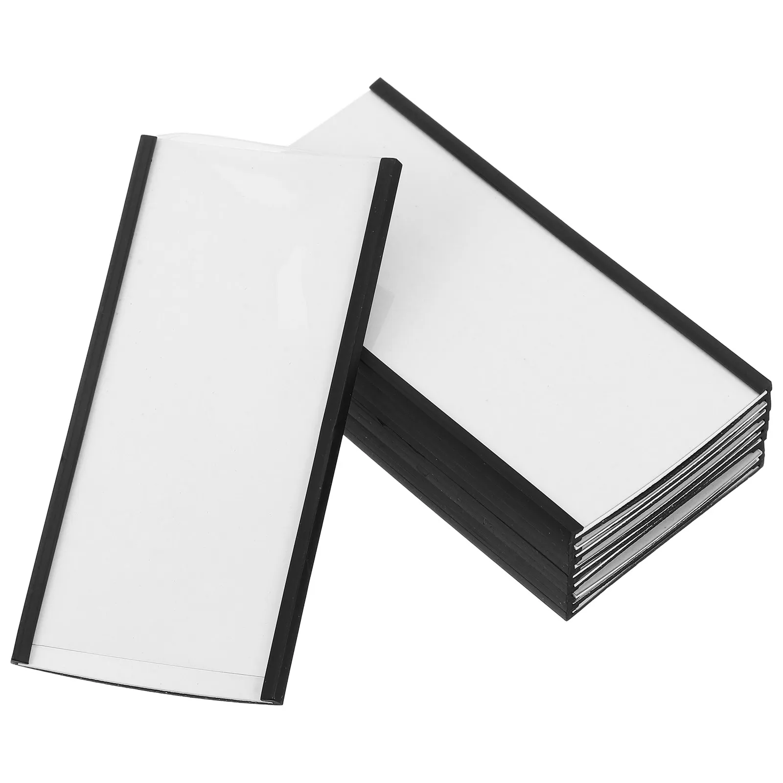 10 세트 자기 라벨 홀더 선반 파일 캐비닛 냉장고 이름표 자기 가격표용 투명 플라스틱 카드 삽입물