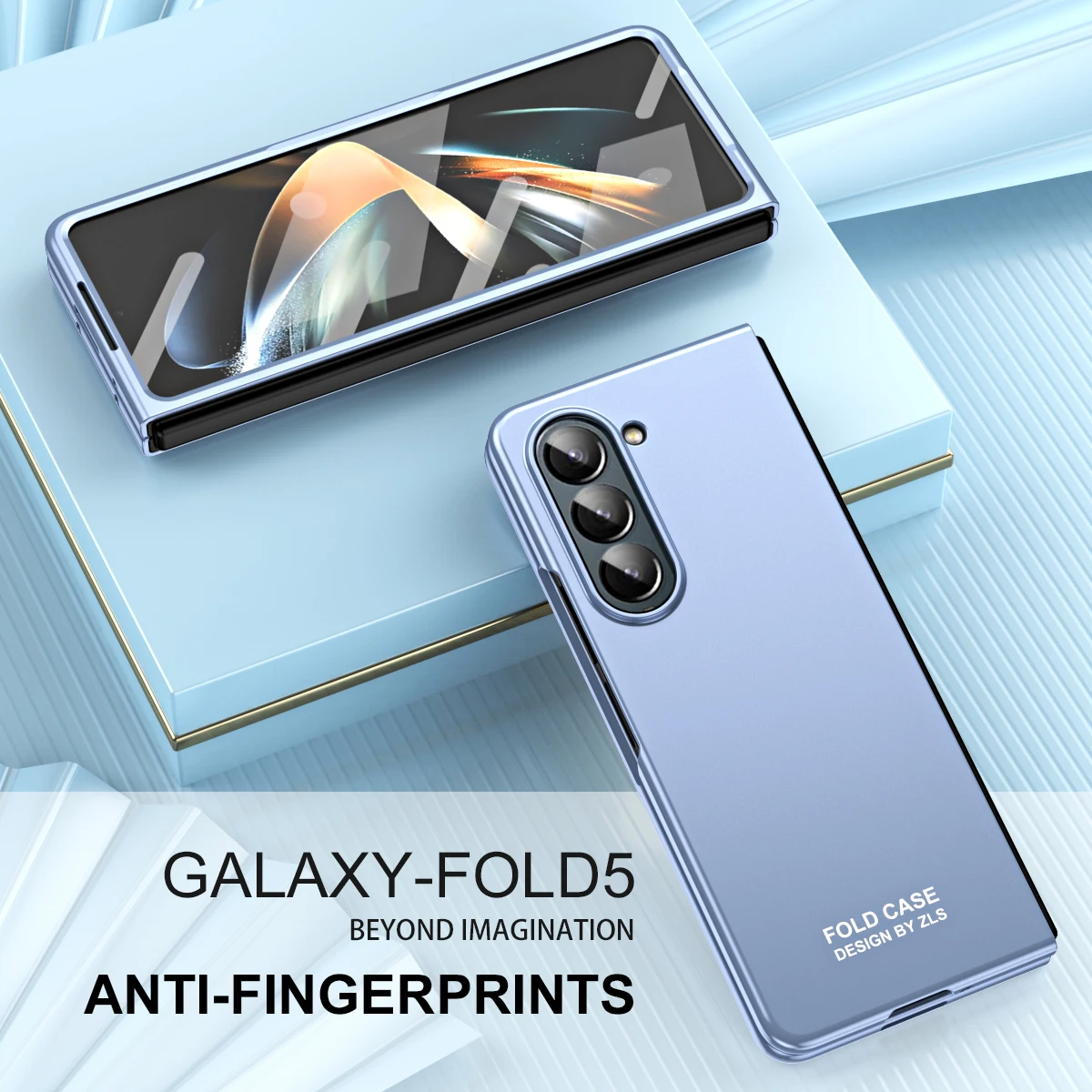 

Business Shell Film Integrated Folding Screen Anti-fall Case For Samsung Galaxy Z Fold 5 Electroplated Frosted Protective Case