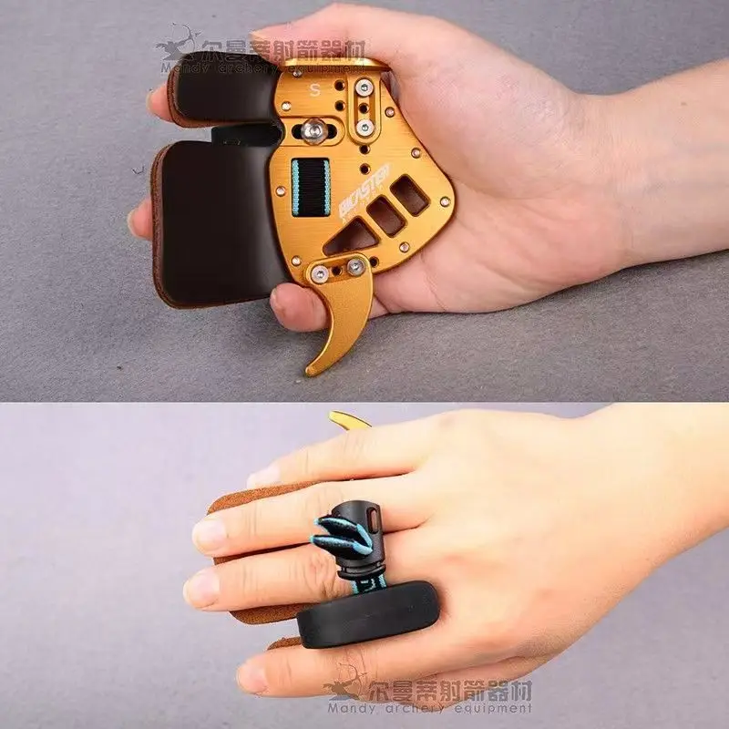 Bicaster ASA-PRO Archery Finger Tab Guard Protection High-quality Cordovan Leather +6061 Aluminum Alloy S/M/L Shooting Accessory