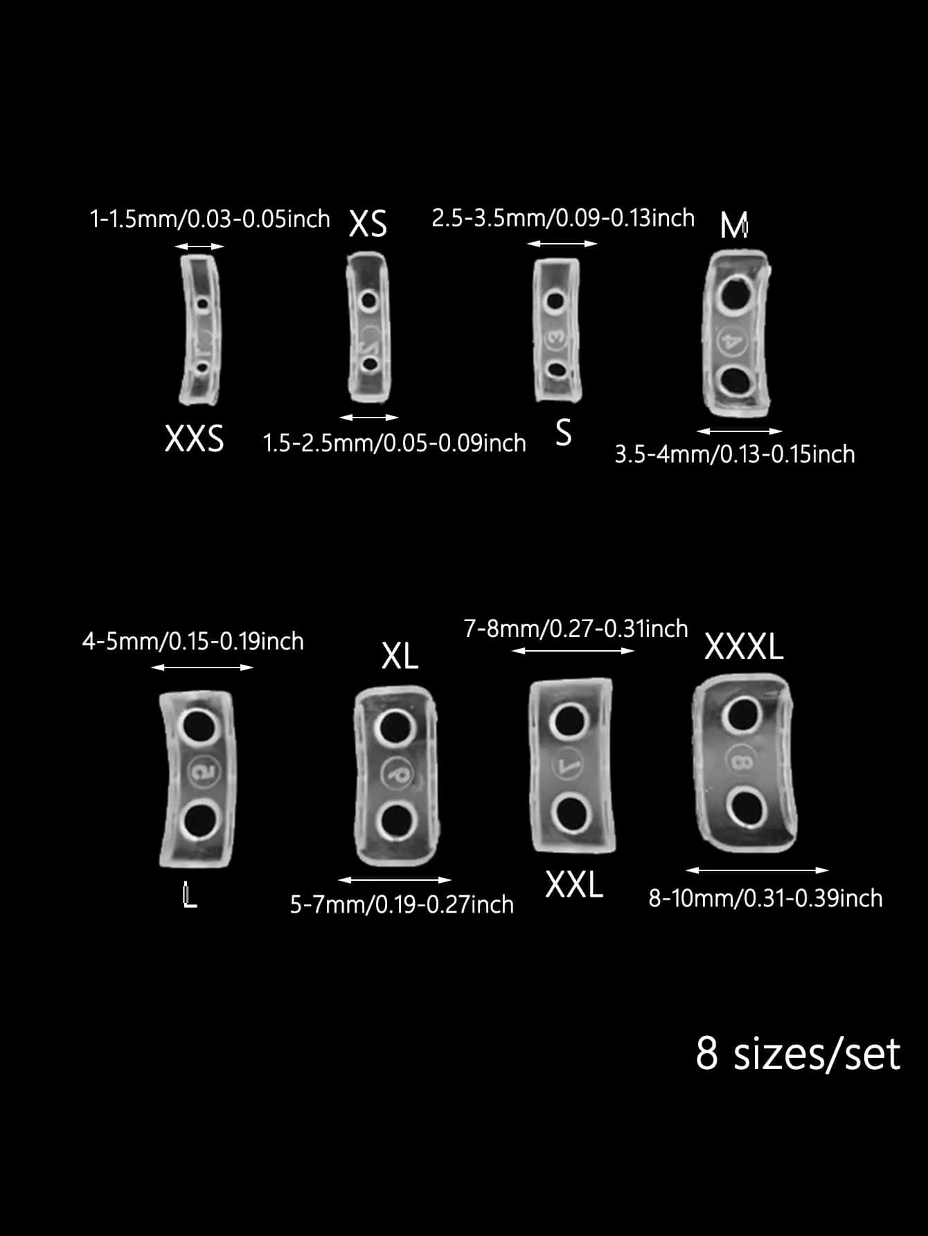 KINBOM 8 Piezas Ajustadores de Tamaño de Anillo, Transparente