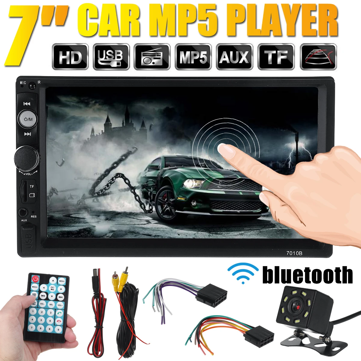 

2 din Car Radio 7" HD Autoradio Multimedia Player Touch Screen Auto audio Car Stereo BT MP5 USB TF FM Camera 7010B