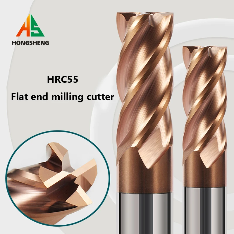 Carbide End Mill HRC55 4Flutes Metal Steel Tungsten Milling Cutter Alloy Coating 1-20MM