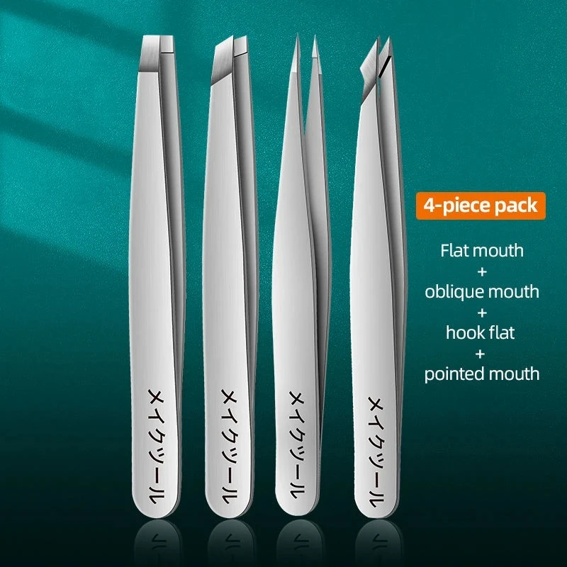 Precision Stainless Steel Tweezers For Eyebrow Hair Facial Hair Removal Splinter Blackhead Slant Tip Angle Tip Pointed Tip Best Sellers In Beauty & Health