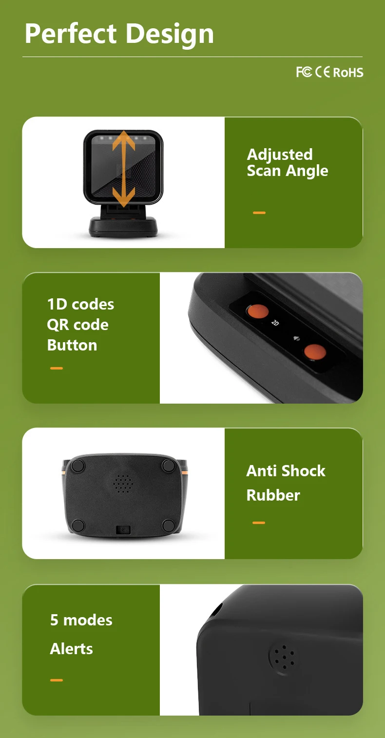 Omnidirectional 2D Barcode Scanner 1D 2DQR code reader