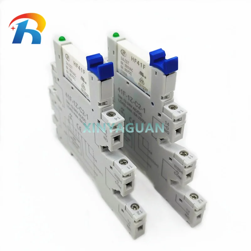 LED     , 41F-1Z-C2-1 + HF41F 24-ZS 12-Z 5-ZS 5V 12V 24V ZST 6A 250V 1CO  SSR , 1 