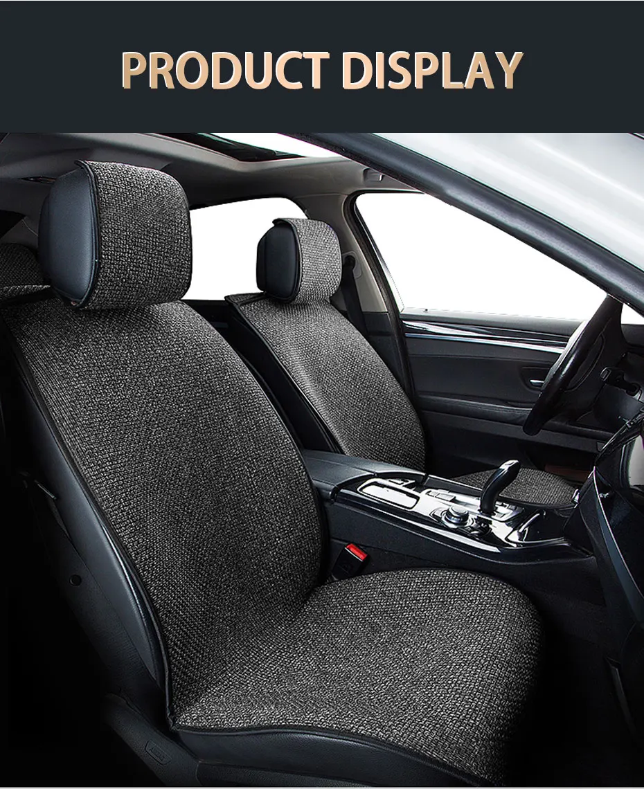 Flax Car Seat Cover Breathable Comfortable Summer Linen Seat Cushion