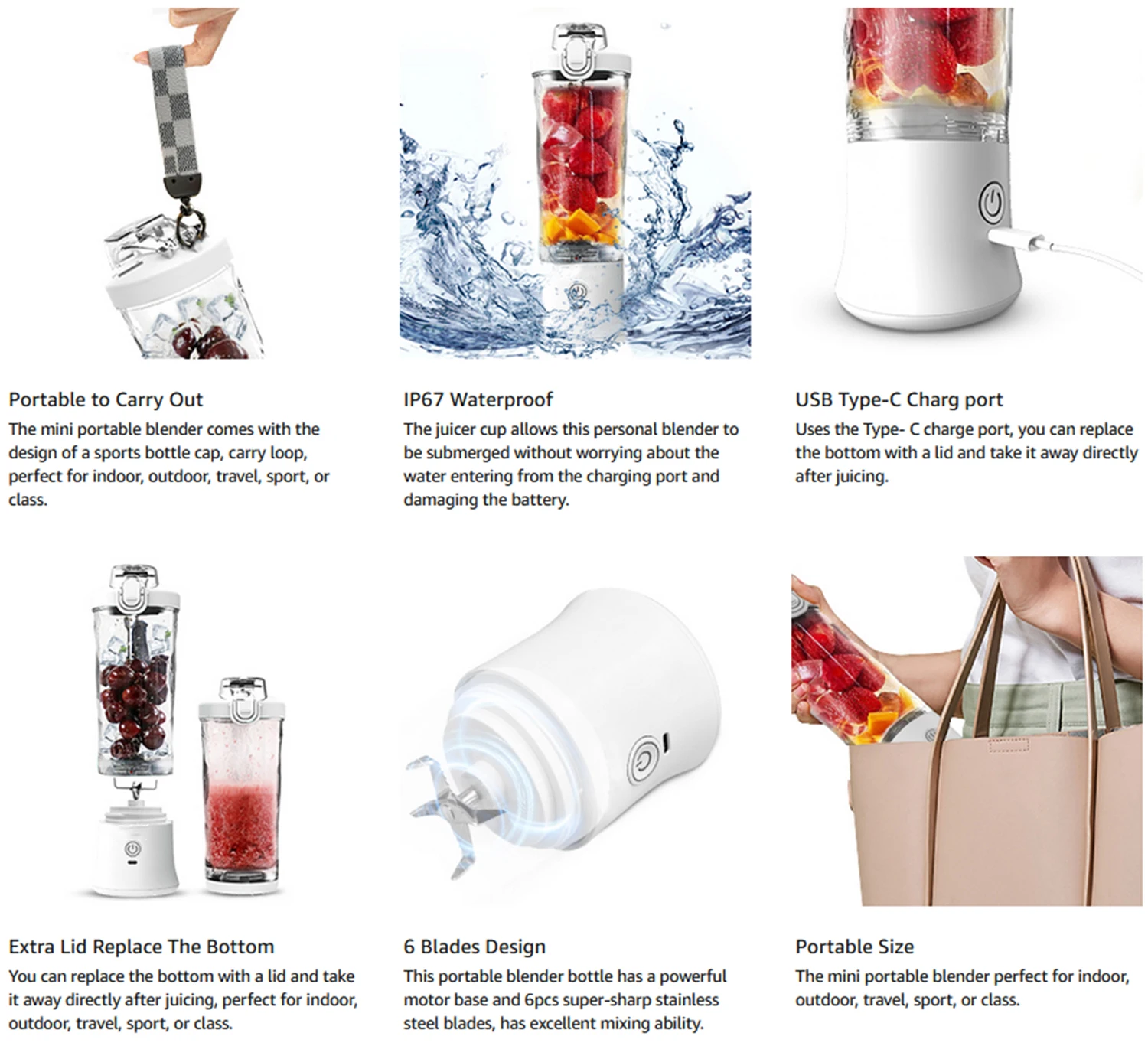 Espremedor Elétrico, Misturador de Frutas, Mini Liquidificador,
